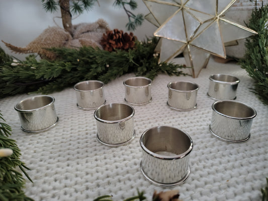 Lenox Silverplate Napkin Rings – Set of 8 in Original Box Christmas