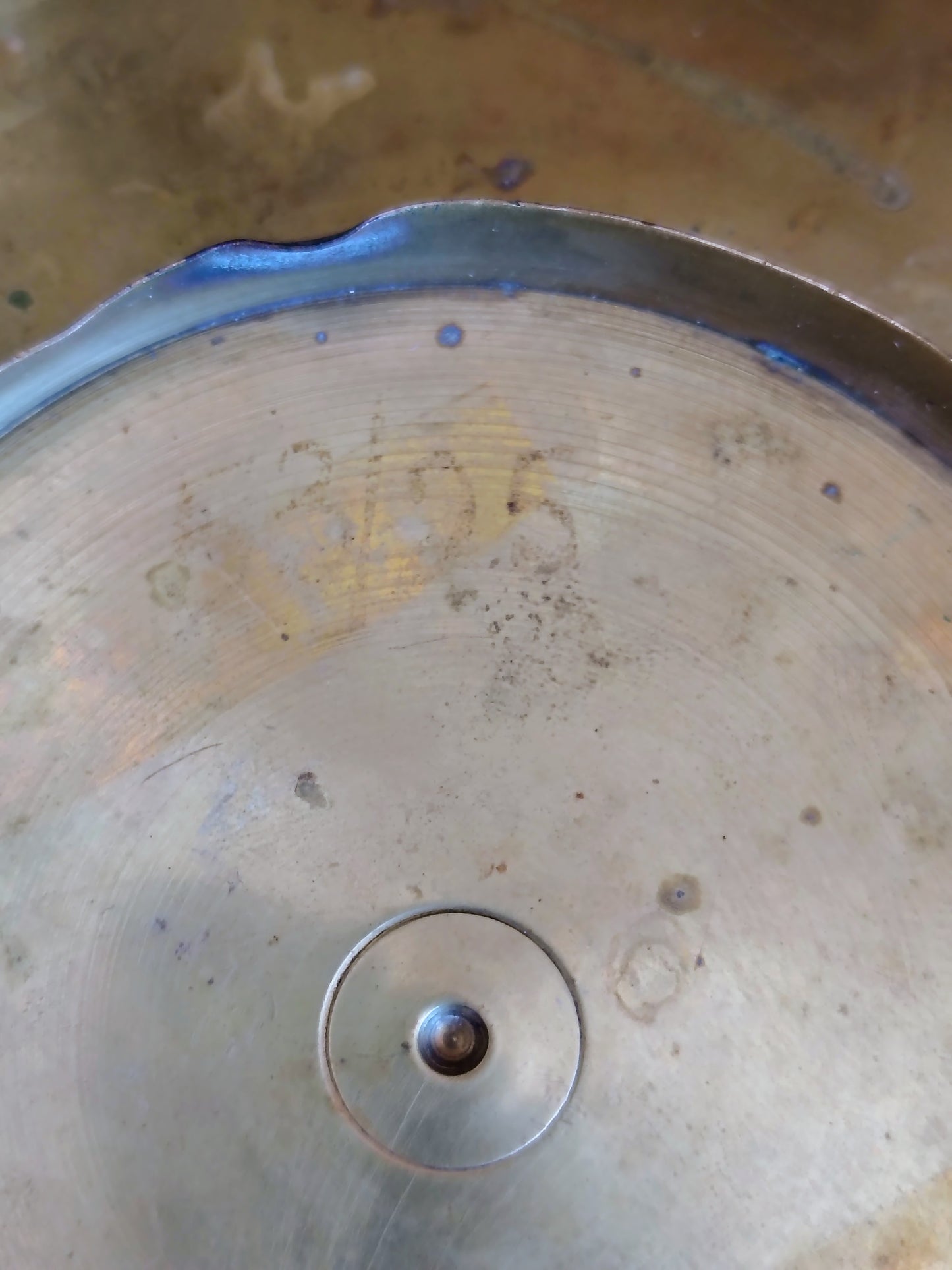 Italian Brass and Red Etched Christmas Decorative Bowl – Florentine Style