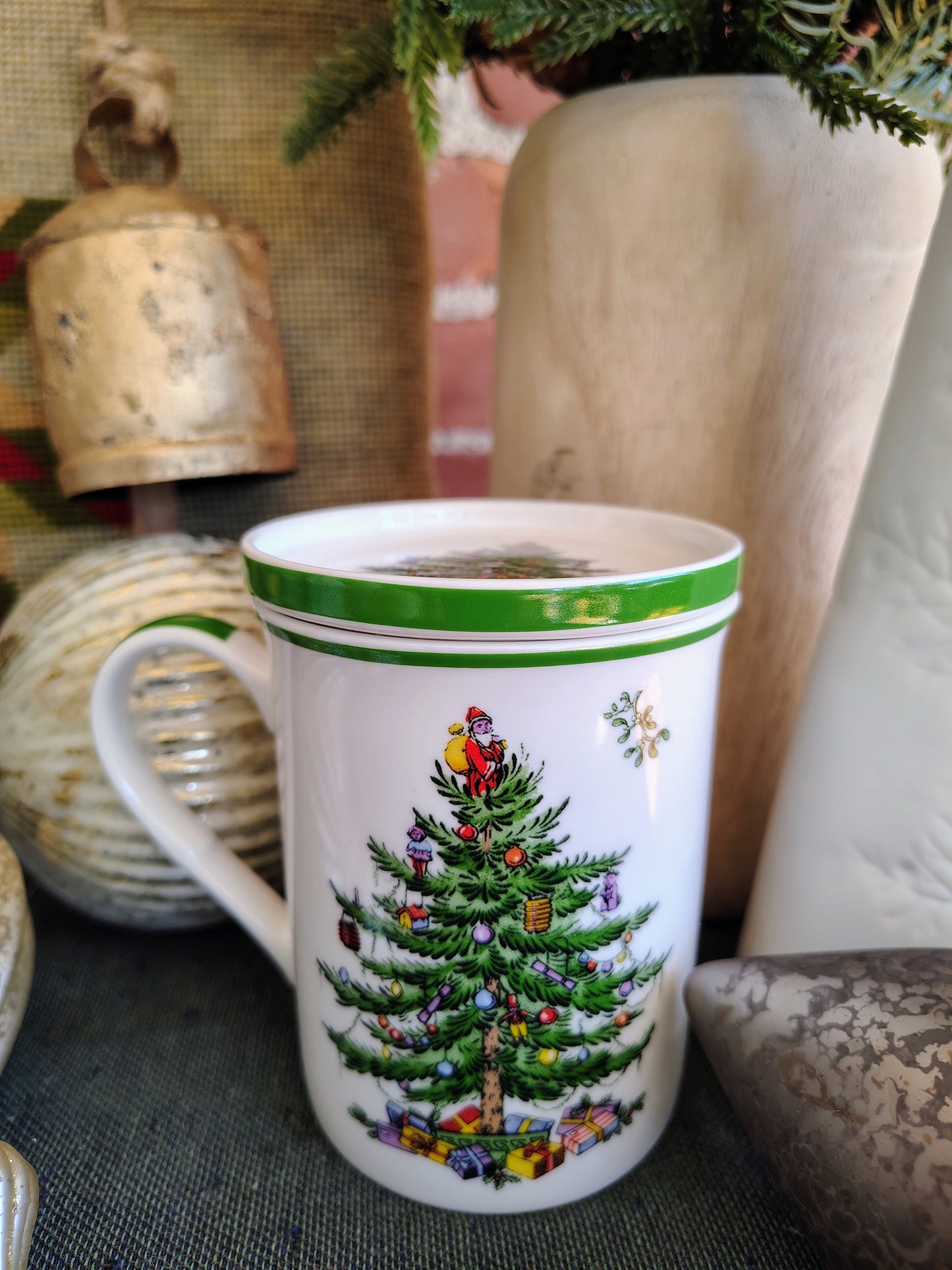 Spode Christmas Tree Mug & Coaster Set – Original Box (Since 1938 Design)