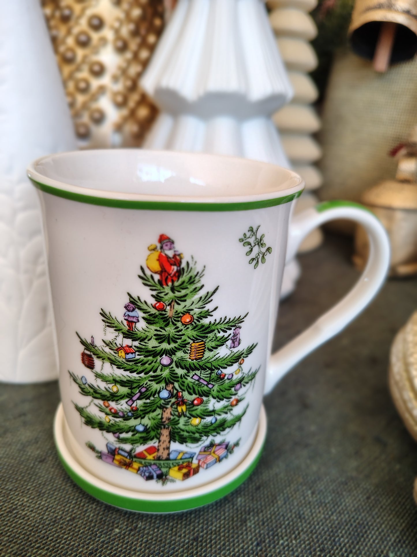 Spode Christmas Tree Mug & Coaster Set – Original Box (Since 1938 Design)