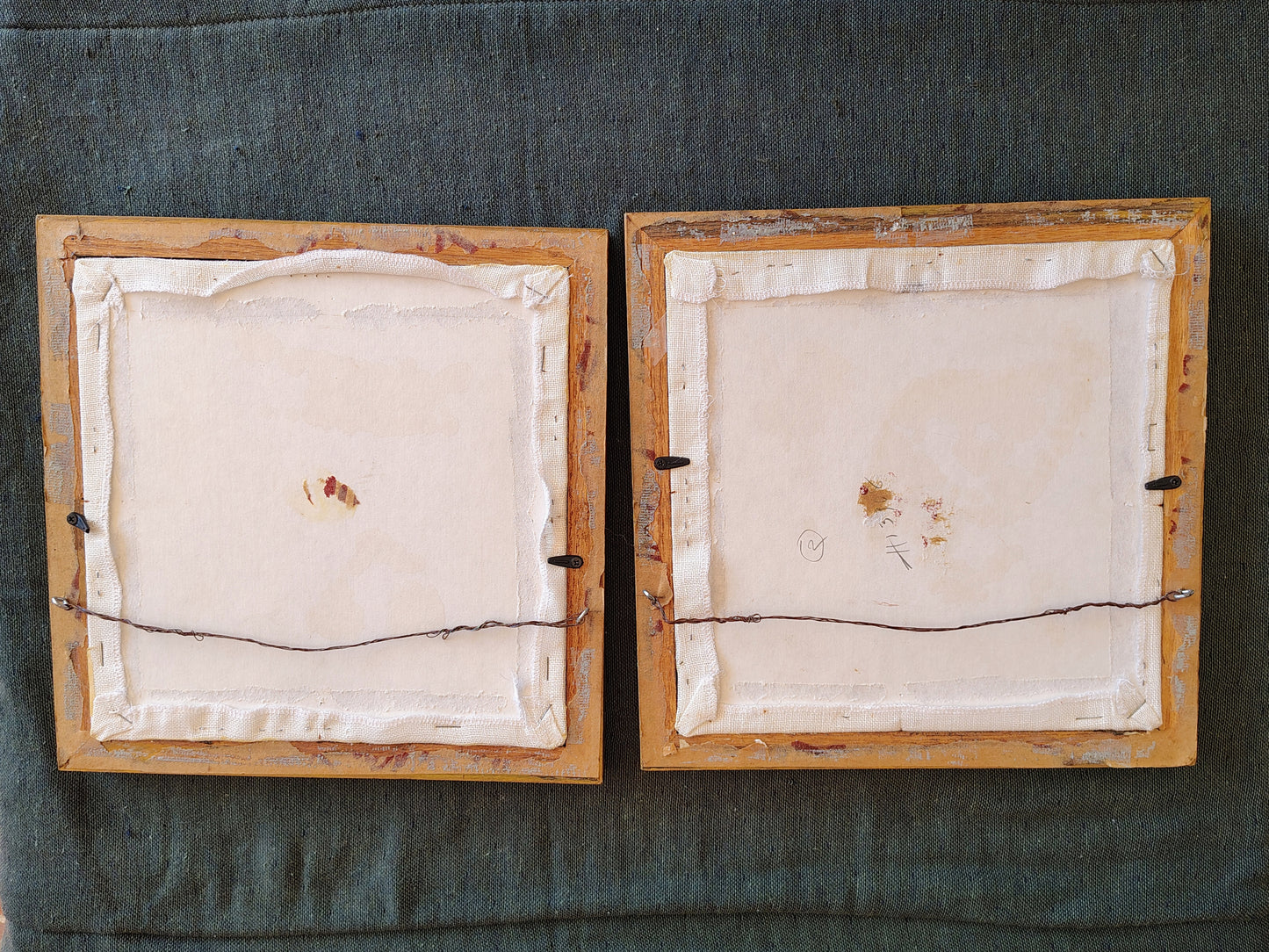 Vintage 1970s Needlepoint Angel Wall Art Set – Colorful Framed Hand-Stitched Textile Decor, Folk Art Christmas Angels, 11x11” Pair