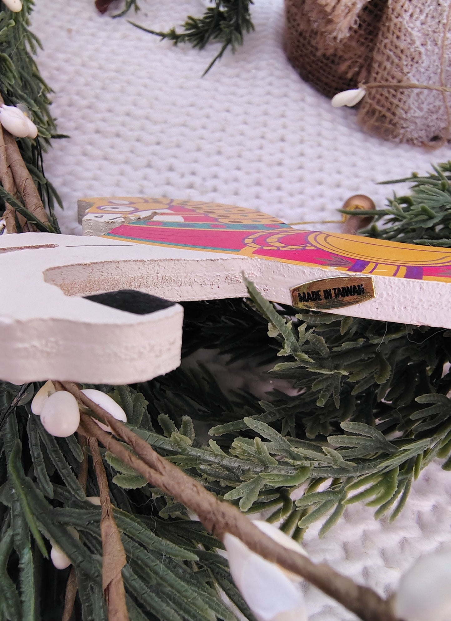 Vintage Wooden Carousel Horse Ornament – Hand-Painted, Made in Taiwan