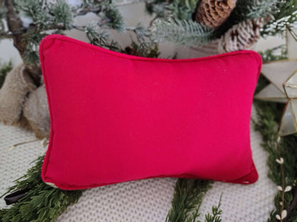 'Tis the Season Woven Holiday Pillow – Red, Green & Gold (12 x 7) – photo 4 of 5