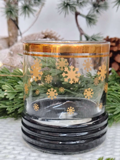 Vintage Sakura Sango Gold Snowflake Christmas Glasses – Set of 2 – photo 3 of 7