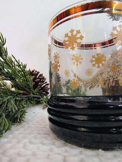 Vintage Sakura Sango Gold Snowflake Christmas Glasses – Set of 2 – photo 4 of 7