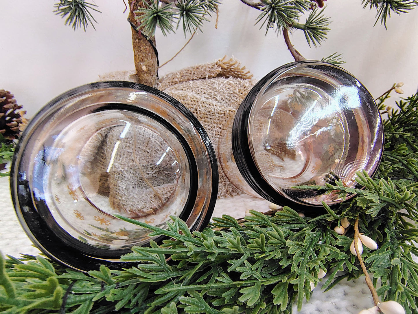 Vintage Sakura Sango Gold Snowflake Christmas Glasses – Set of 2