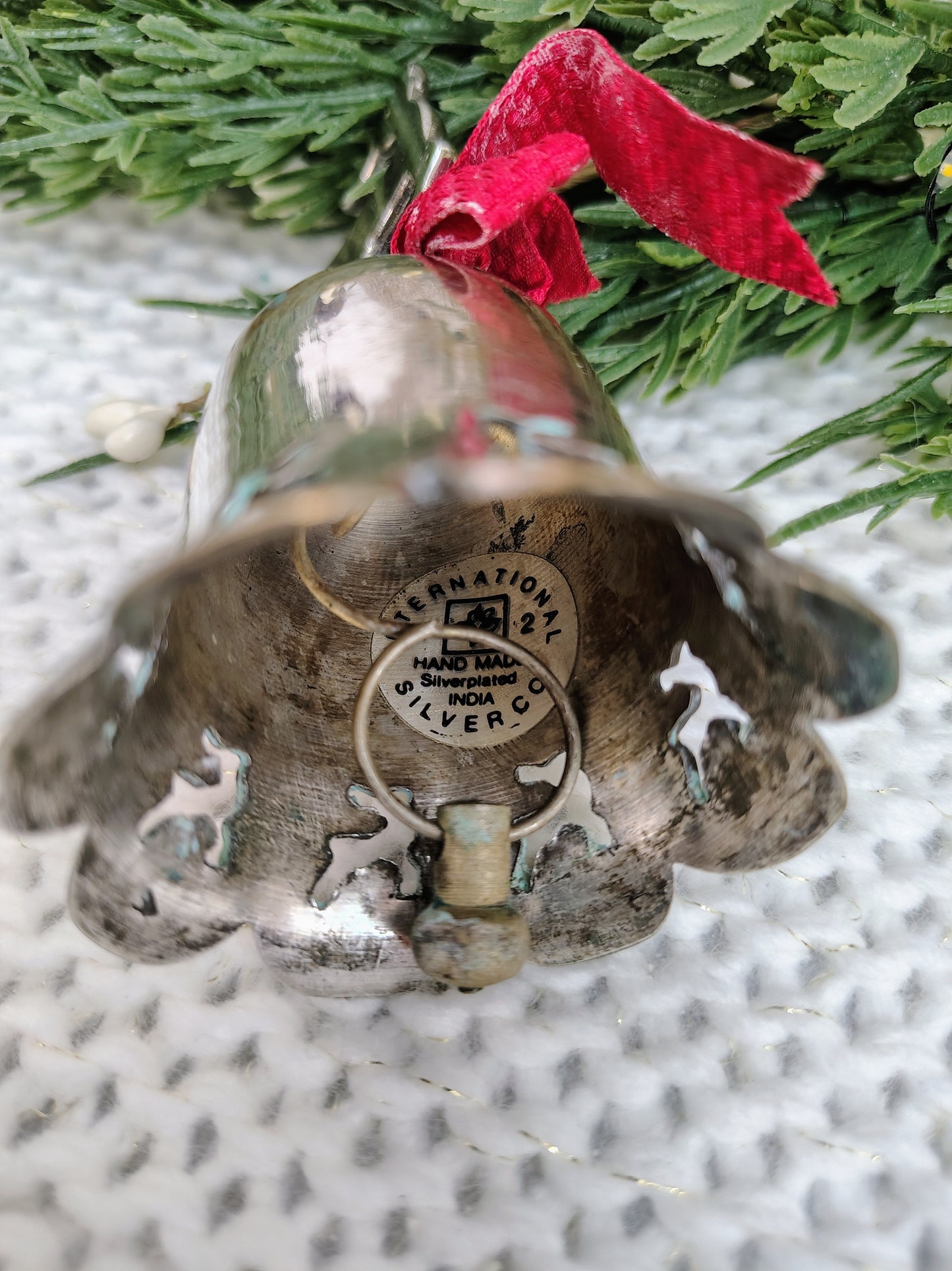 Silverplate Reindeer Bell Ornament – Christmas 1994