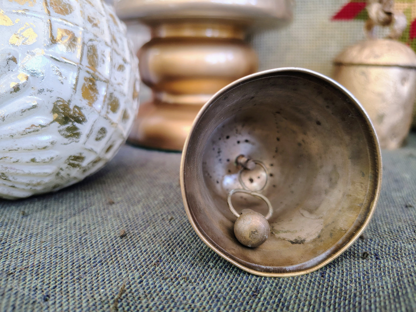 Vintage Brass Christmas Bell Ornament – 1991 Engraved Holiday Keepsake