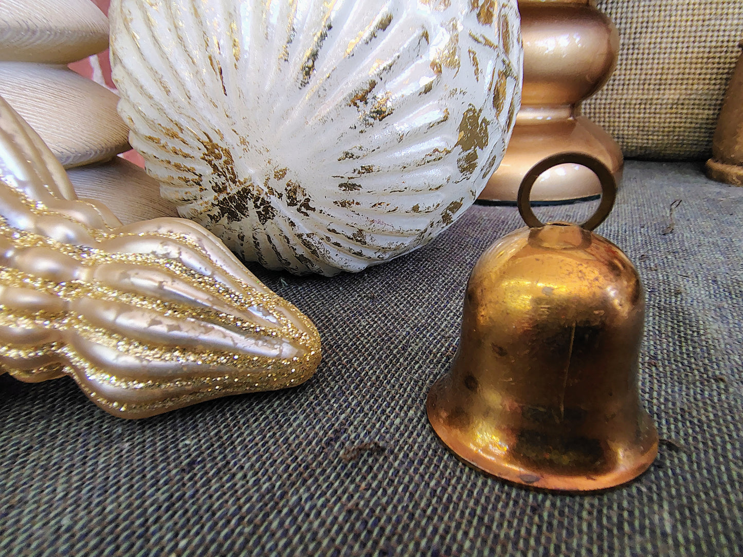 Tiny Copper Bell Christmas Ornament – Vintage Mini Holiday Accent