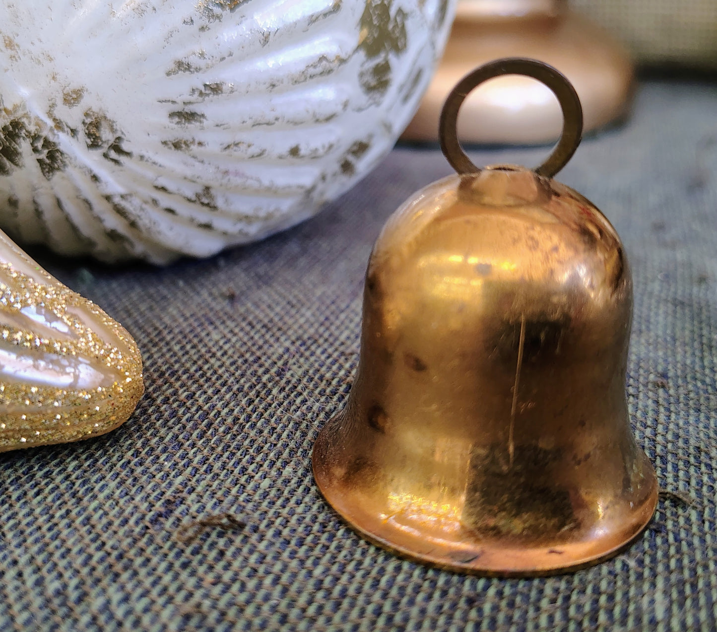 Tiny Copper Bell Christmas Ornament – Vintage Mini Holiday Accent