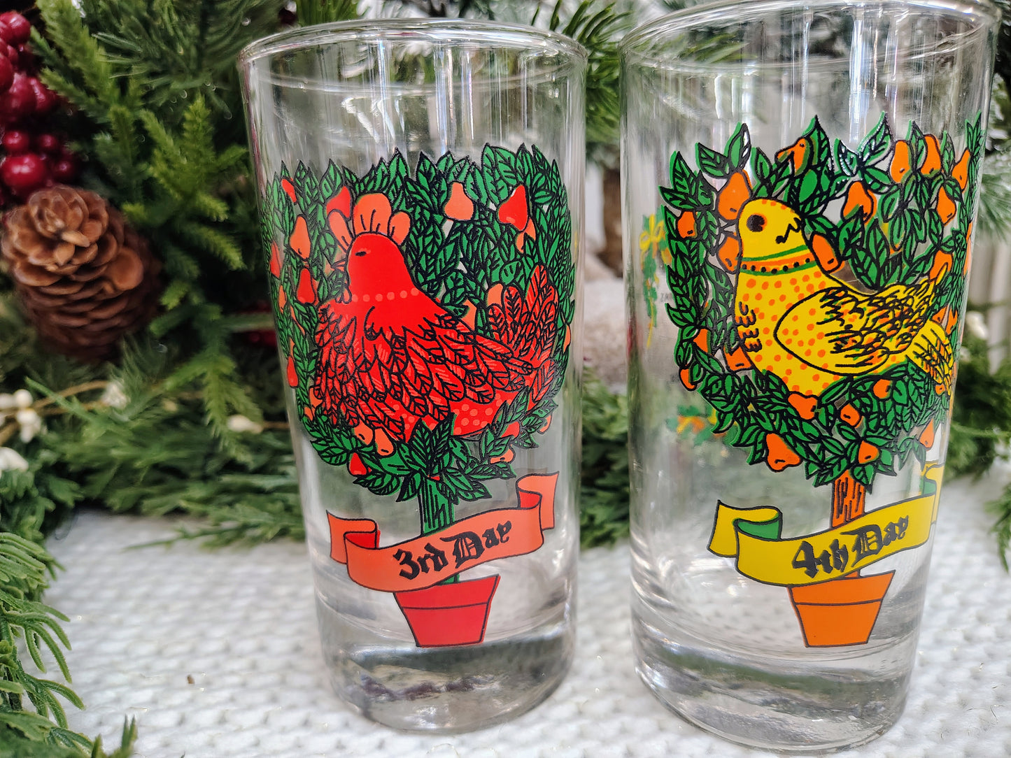 Indiana Glass “12 Days of Christmas” Highball Glass Set – Complete 12-Piece Vintage Holiday Collection