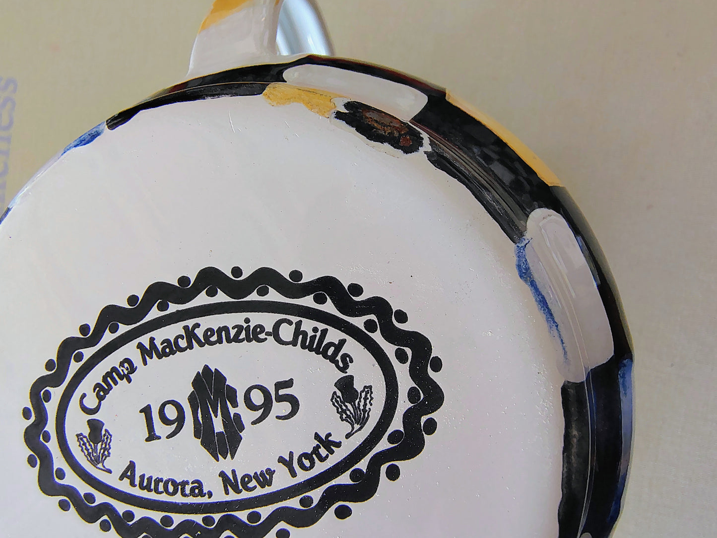 MacKenzie-Childs “Camp” Check Mugs, Set of 8 (1995)