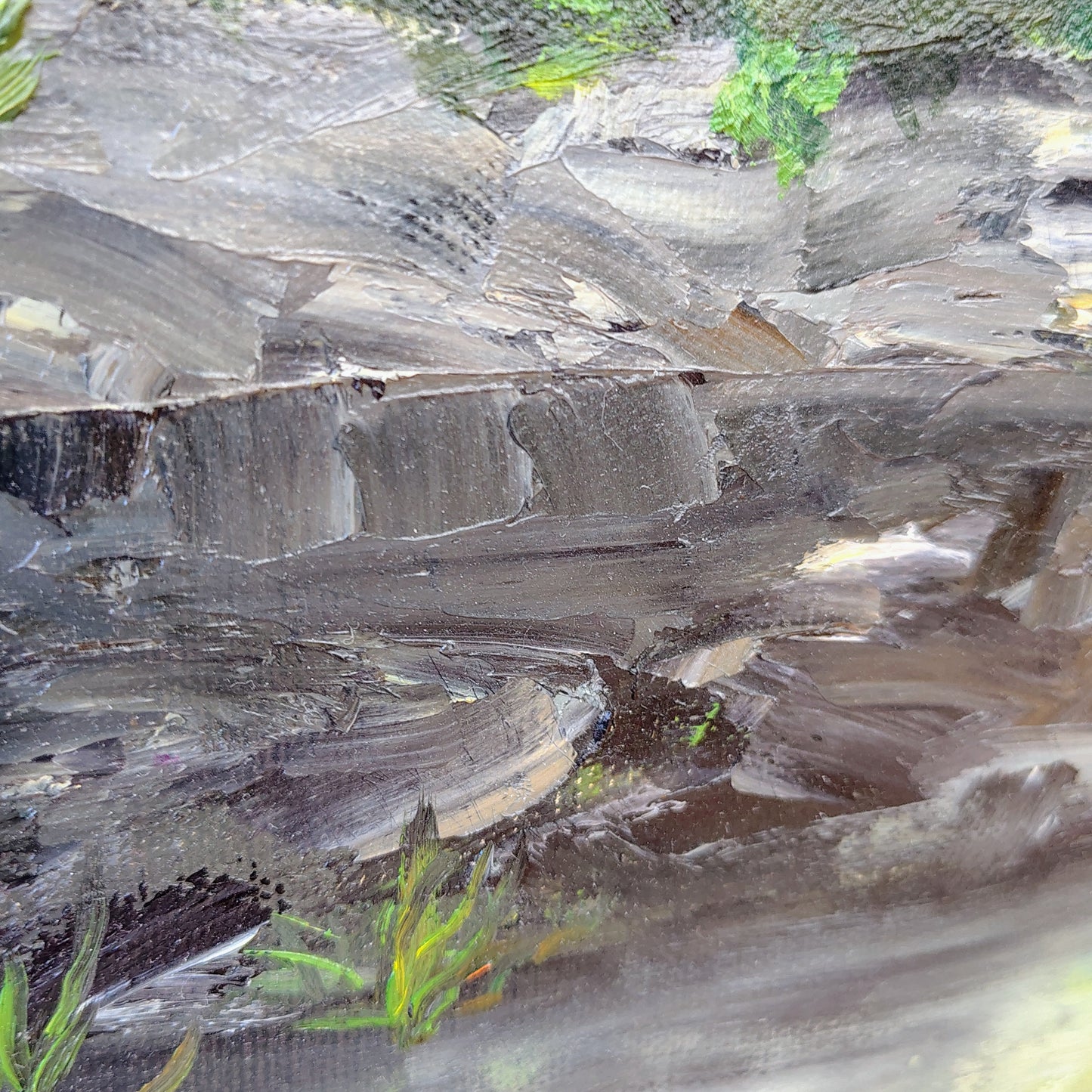 J. Hudock Oil on Canvas — Man with Dog in Woodland, Monroe CT, Framed