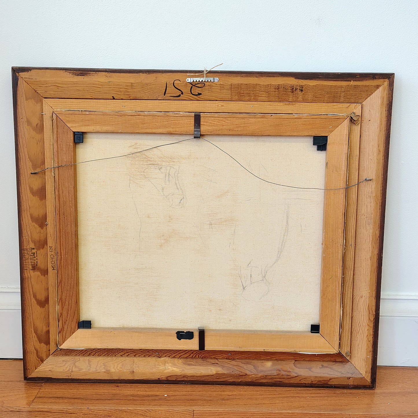 J. Hudock Oil on Canvas — Man with Dog in Woodland, Monroe CT, Framed