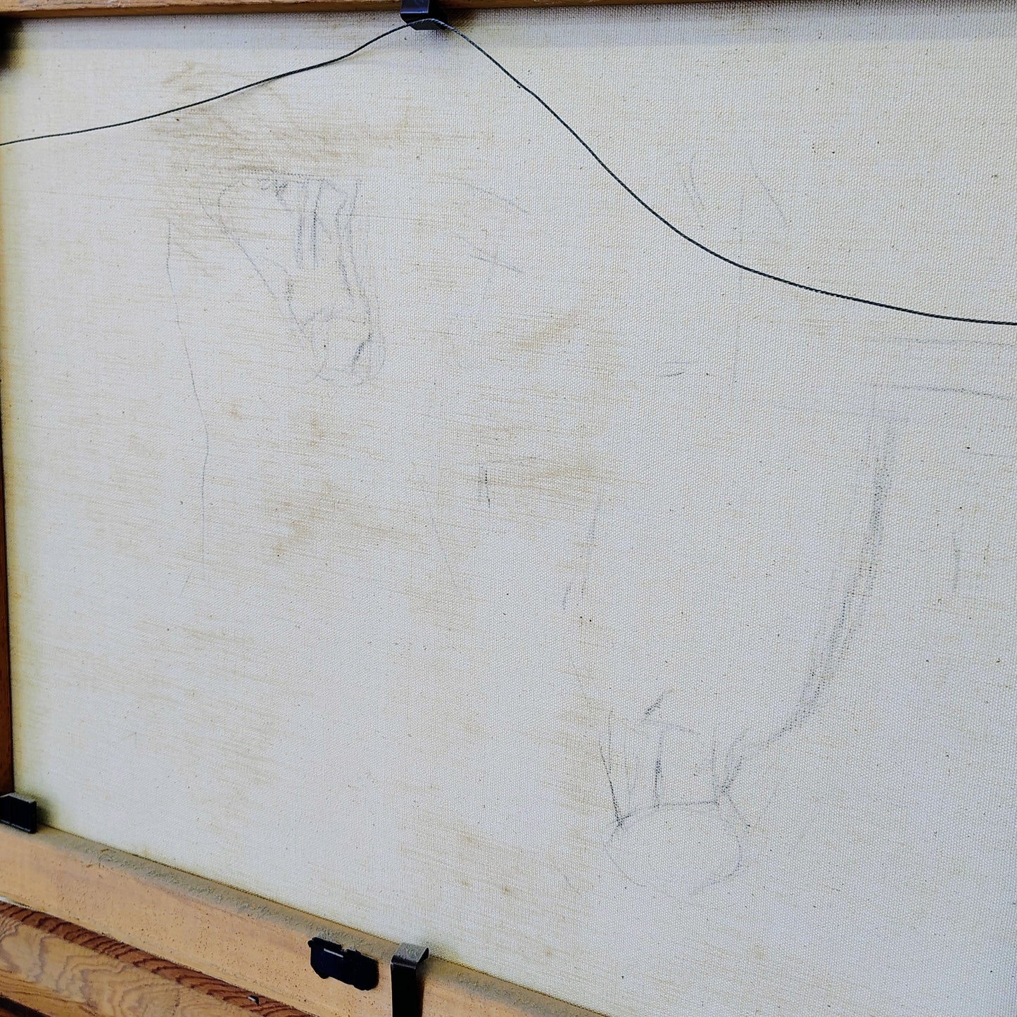 J. Hudock Oil on Canvas — Man with Dog in Woodland, Monroe CT, Framed