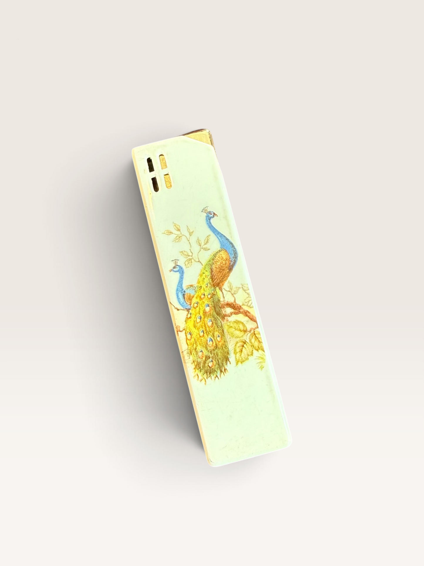 Vintage Colibri Peacock Cigarette Case & Lighter Set, Boxed, 1970s
