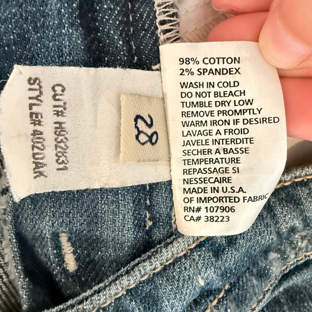 Vintage Y2K Hudson Low-Rise Bootcut Jeans — Union Jack Flap Pockets, Size 28