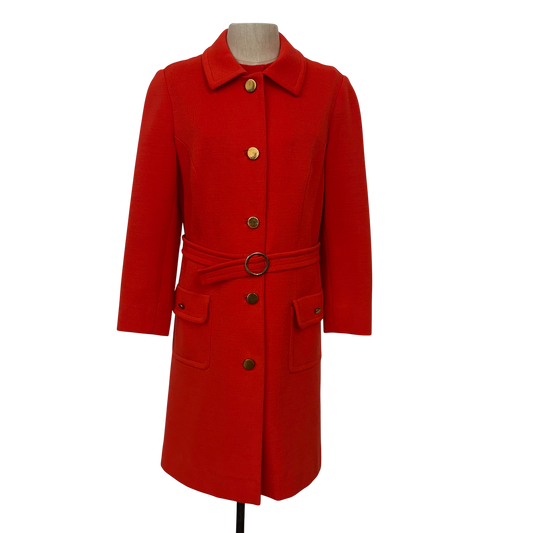Vintage 1960s Butte Knit Red Wool Blend Dress & Coat Set