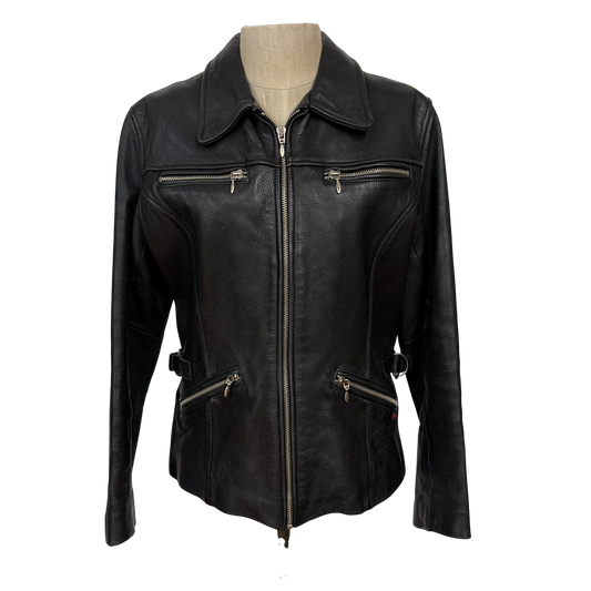 Guess Genuine Leather Zip Moto Jacket – Black (Size Small)