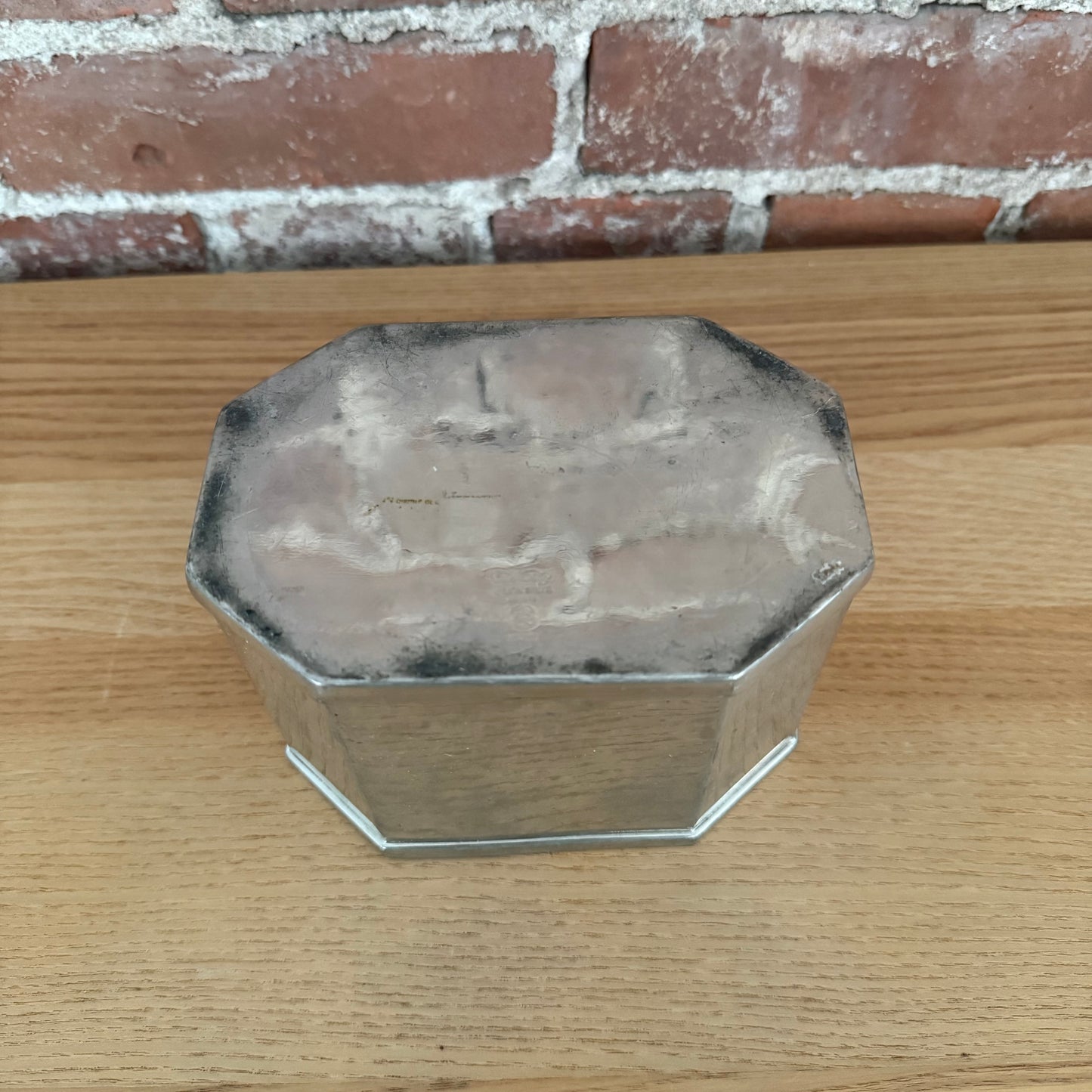 Vintage Williamsburg Kirk Stieff Pewter Brass Heart Cachepot