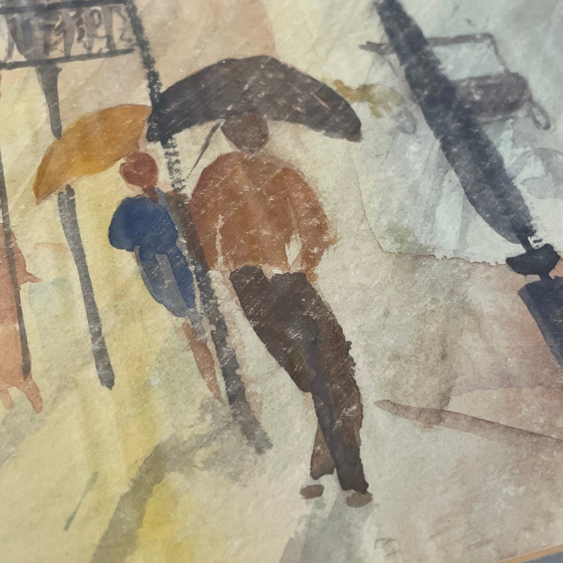 A. Emanuel Original Watercolor – New Orleans French Quarter Street Scene - Loom Vintage