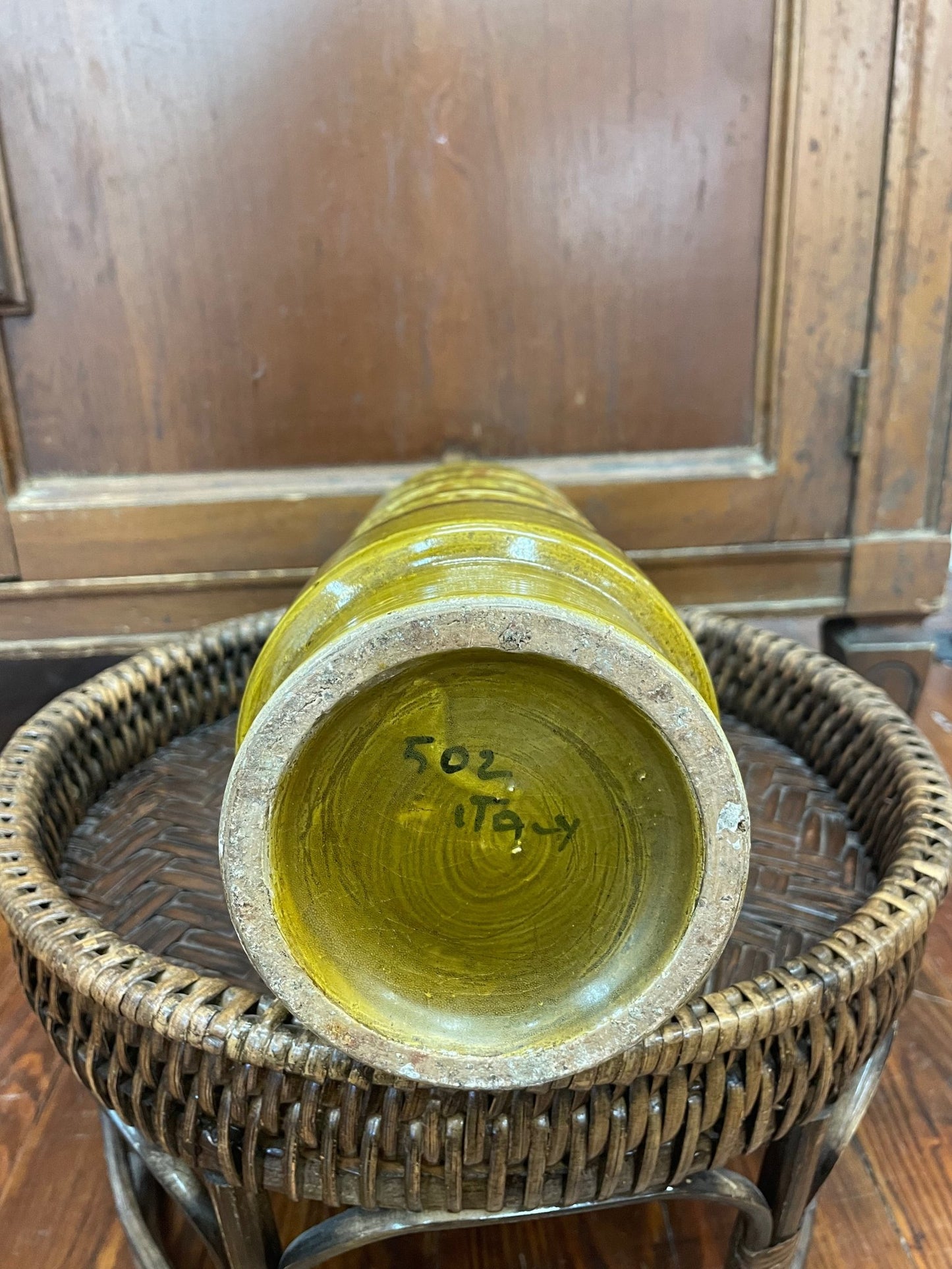 Aldo Londi for Bitossi Ceramic Vase — Green Glaze, Rosenthal Netter, Italy, c. 1960s–70s - Loom Vintage