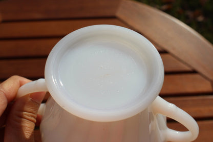 Anchor Hocking Milk Glass, Swirl, Milk + Sugar Bowl, Glass Dishes, Cream and Sugar Set - Loom Vintage