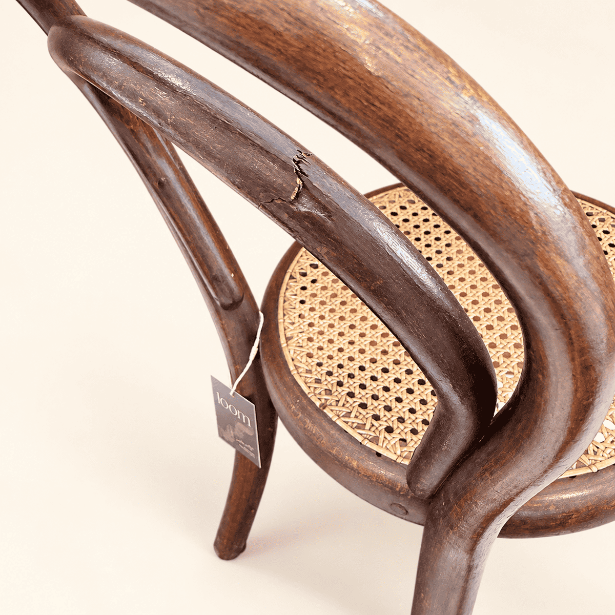 Vintage bentwood child's chair with cane seat