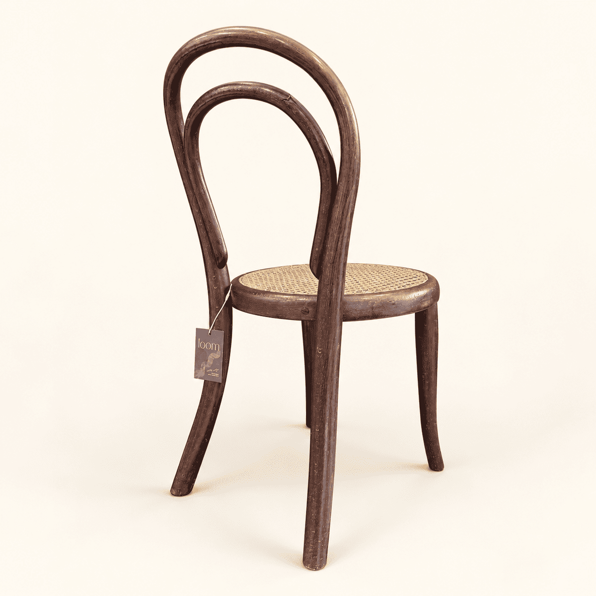 Back of antique bentwood child's chair