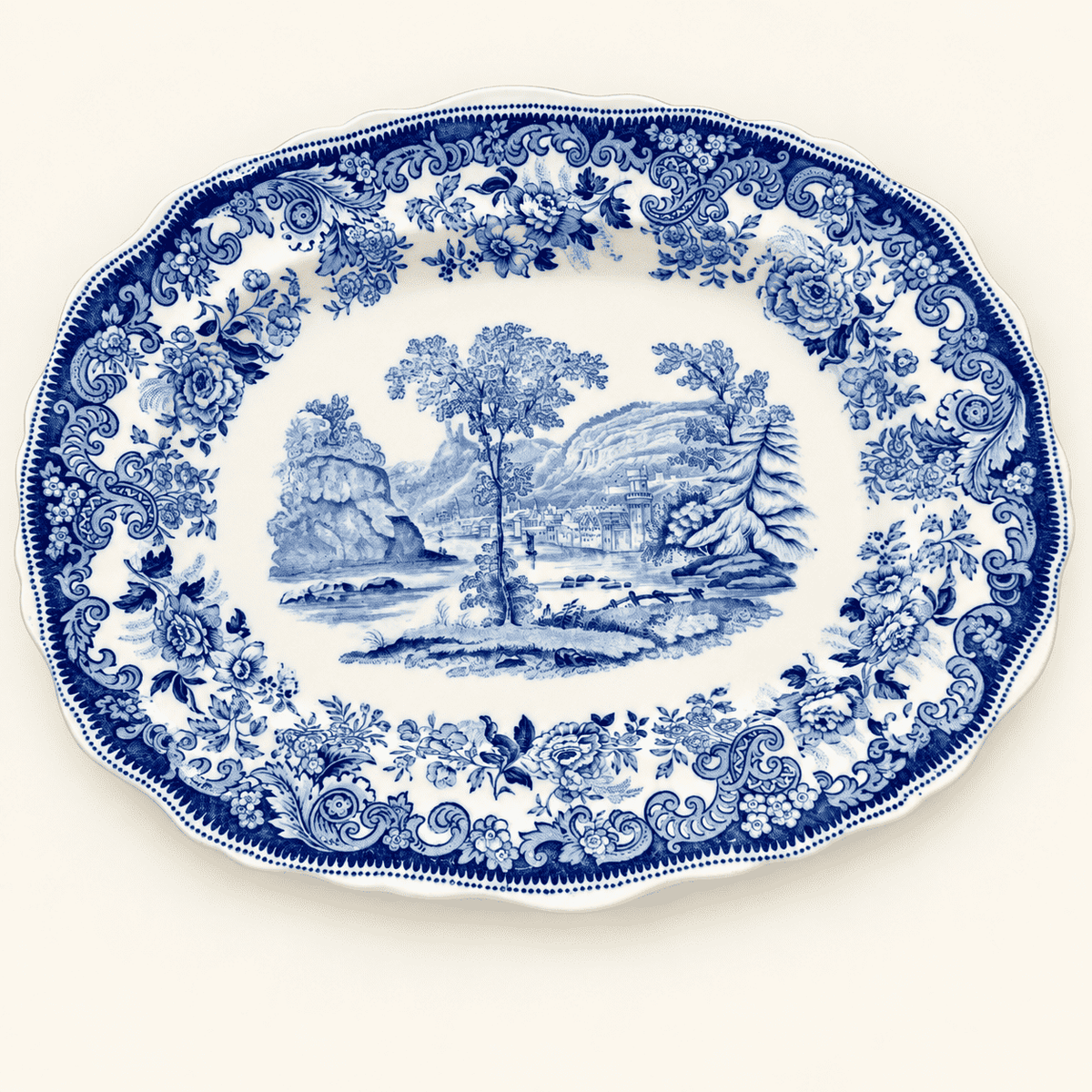 Antique Copeland Spode Blue and White Transferware Platter, England, photo 1 of 10