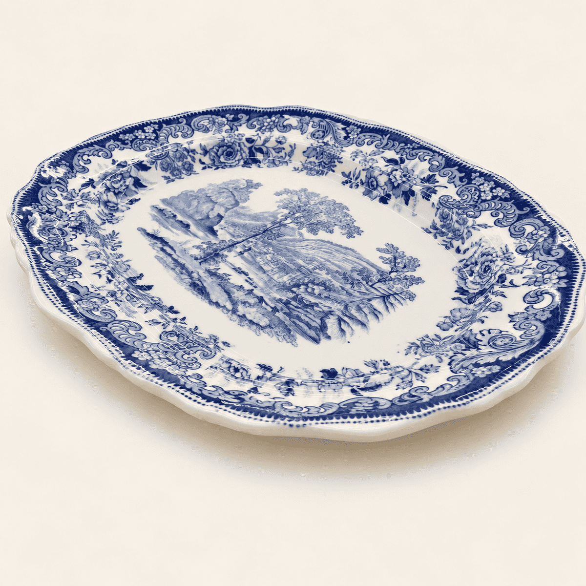 Antique Copeland Spode Blue and White Transferware Platter, England, photo 2 of 10