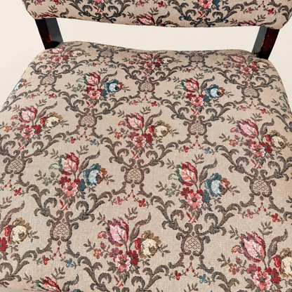 Antique Georgian Revival Armchair in Floral Tapestry, 1910s–1920s