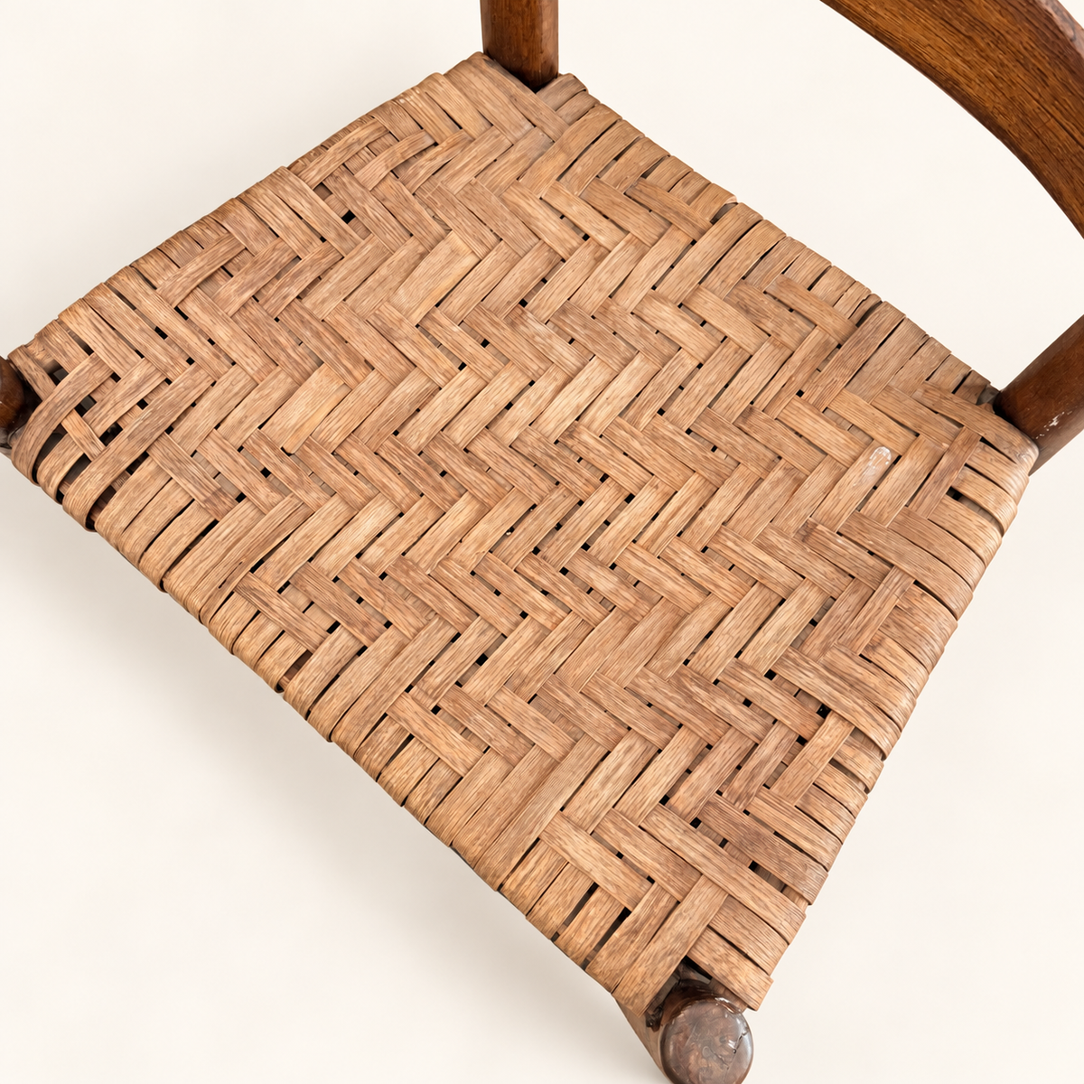 Antique ladder-back side chair, full side profile