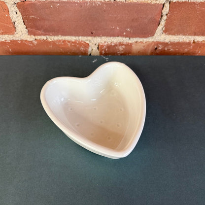 Apilco France White Heart - Shaped Porcelain Soap Dish or Trinket Tray - Loom Vintage
