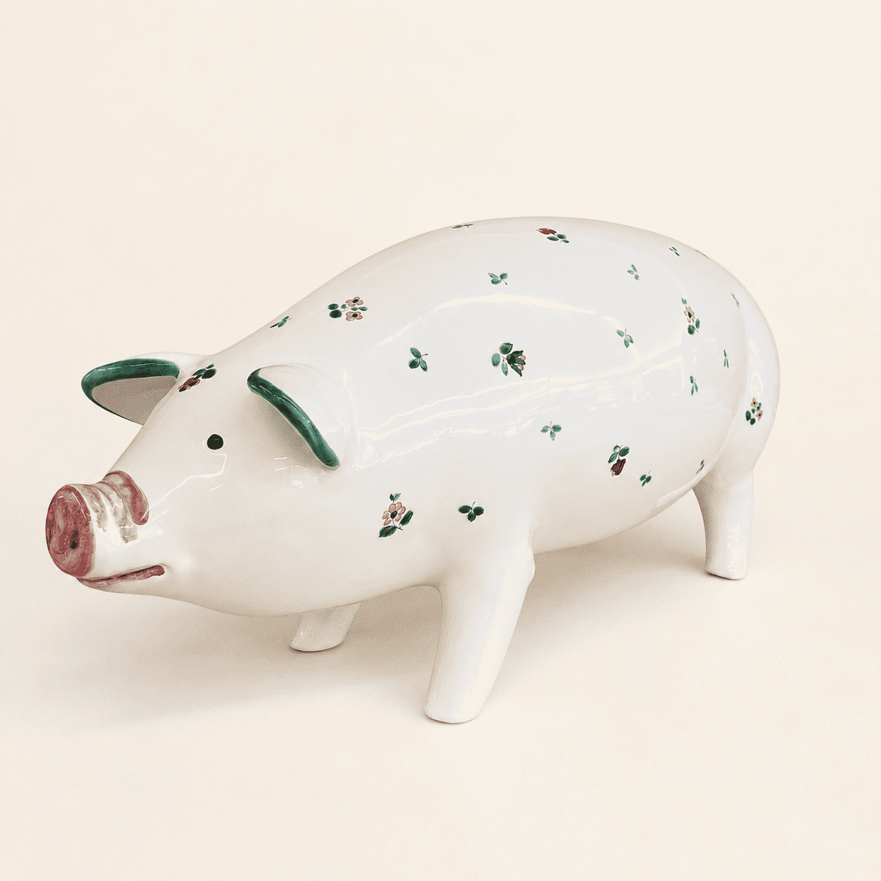 Large hand-painted pig bank