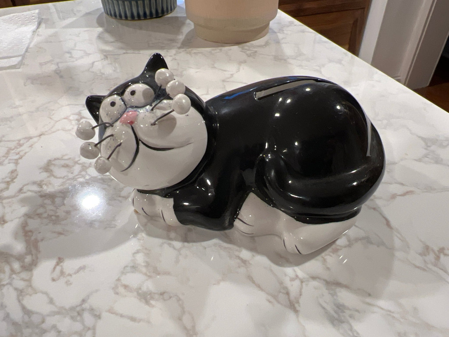 Black Cat Piggy Bank, Coin Bank - Loom Vintage