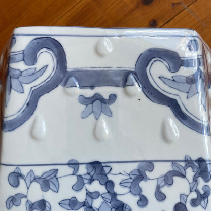 Blue and White Hexagonal Porcelain Garden Stool – Chinese Style Accent - Loom Vintage