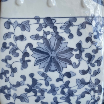 Blue and White Hexagonal Porcelain Garden Stool – Chinese Style Accent - Loom Vintage