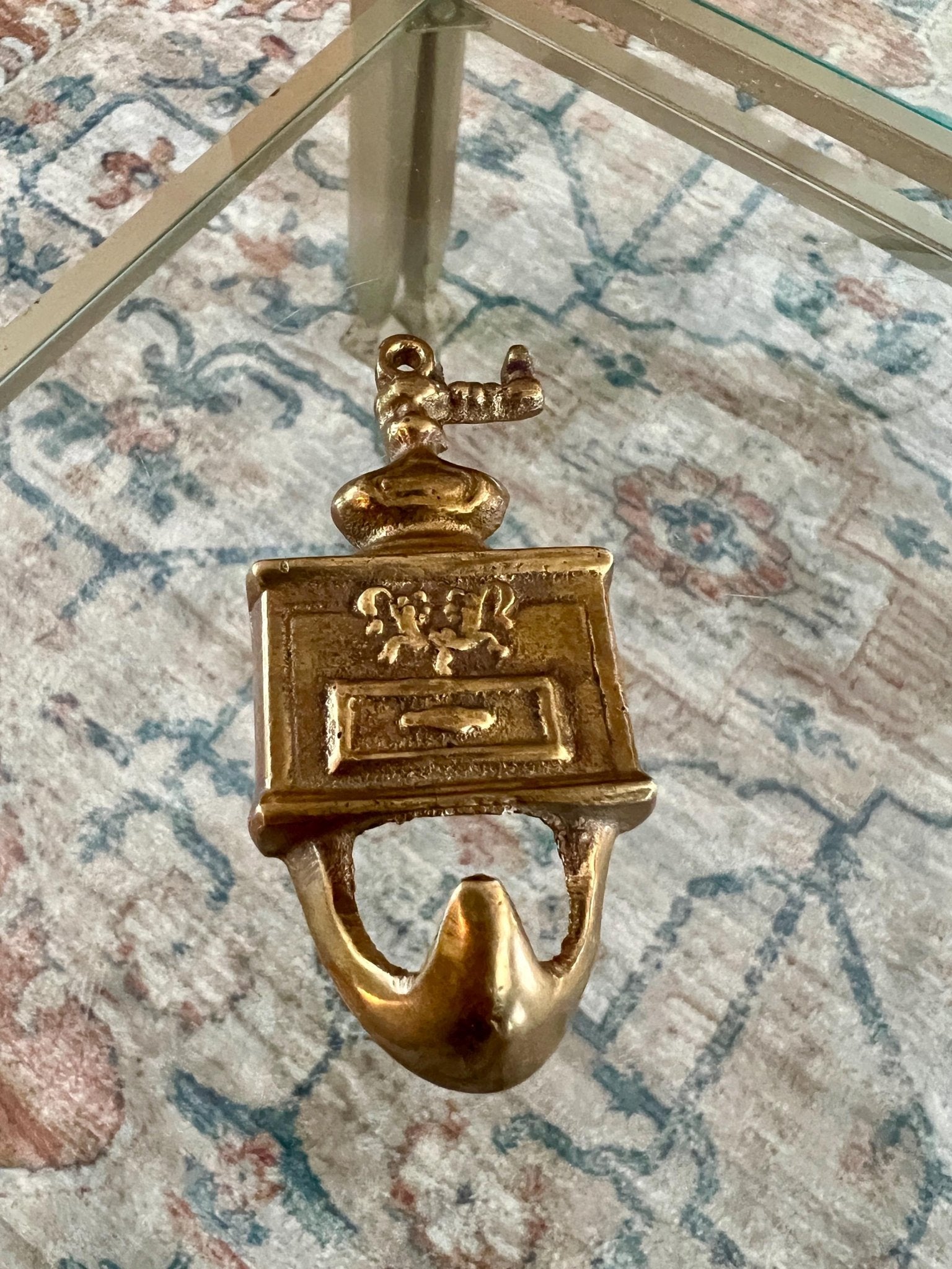 Brass Coffee Grinder Wall Hook — Kitchen Towel Hook, 3"H - Loom Vintage