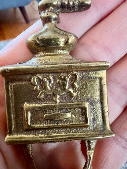 Brass Coffee Grinder Wall Hook — Kitchen Towel Hook, 3"H - Loom Vintage