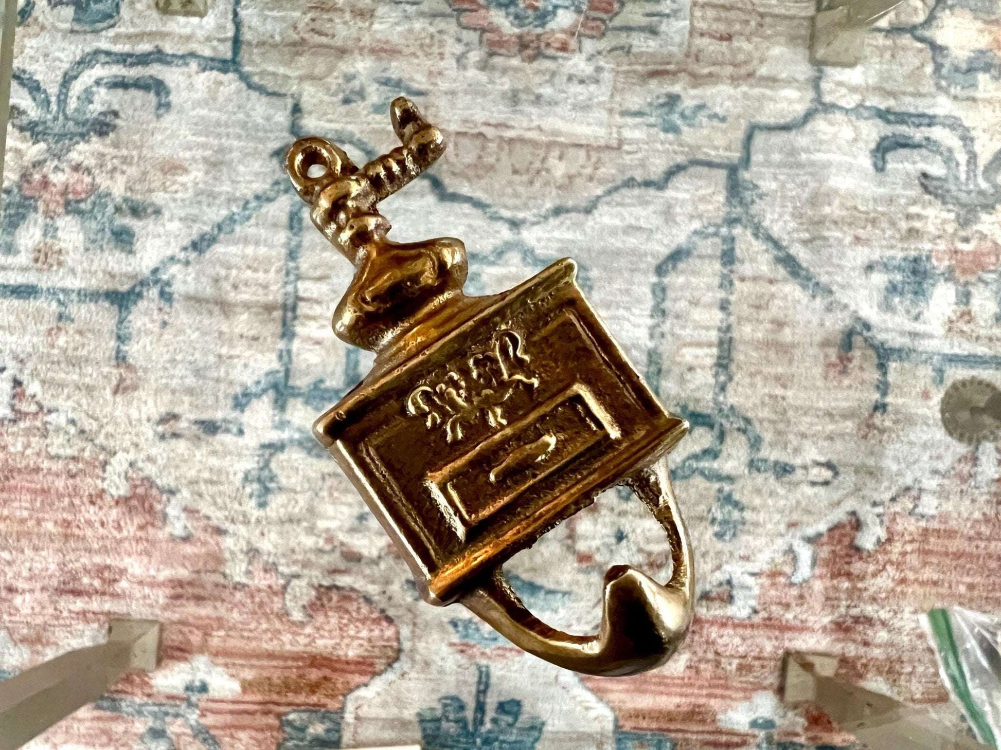 Brass Coffee Grinder Wall Hook — Kitchen Towel Hook, 3"H - Loom Vintage