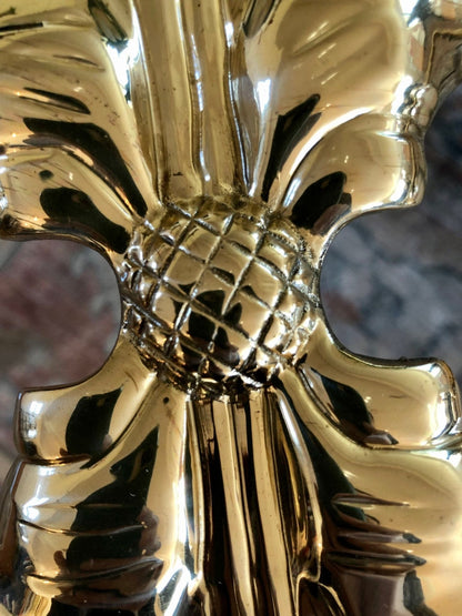 Brass Curtain Tiebacks, Pair — Ornate Versailles Style, 9.5", Made in India - Loom Vintage
