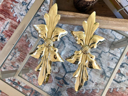 Brass Curtain Tiebacks, Pair — Ornate Versailles Style, 9.5", Made in India - Loom Vintage