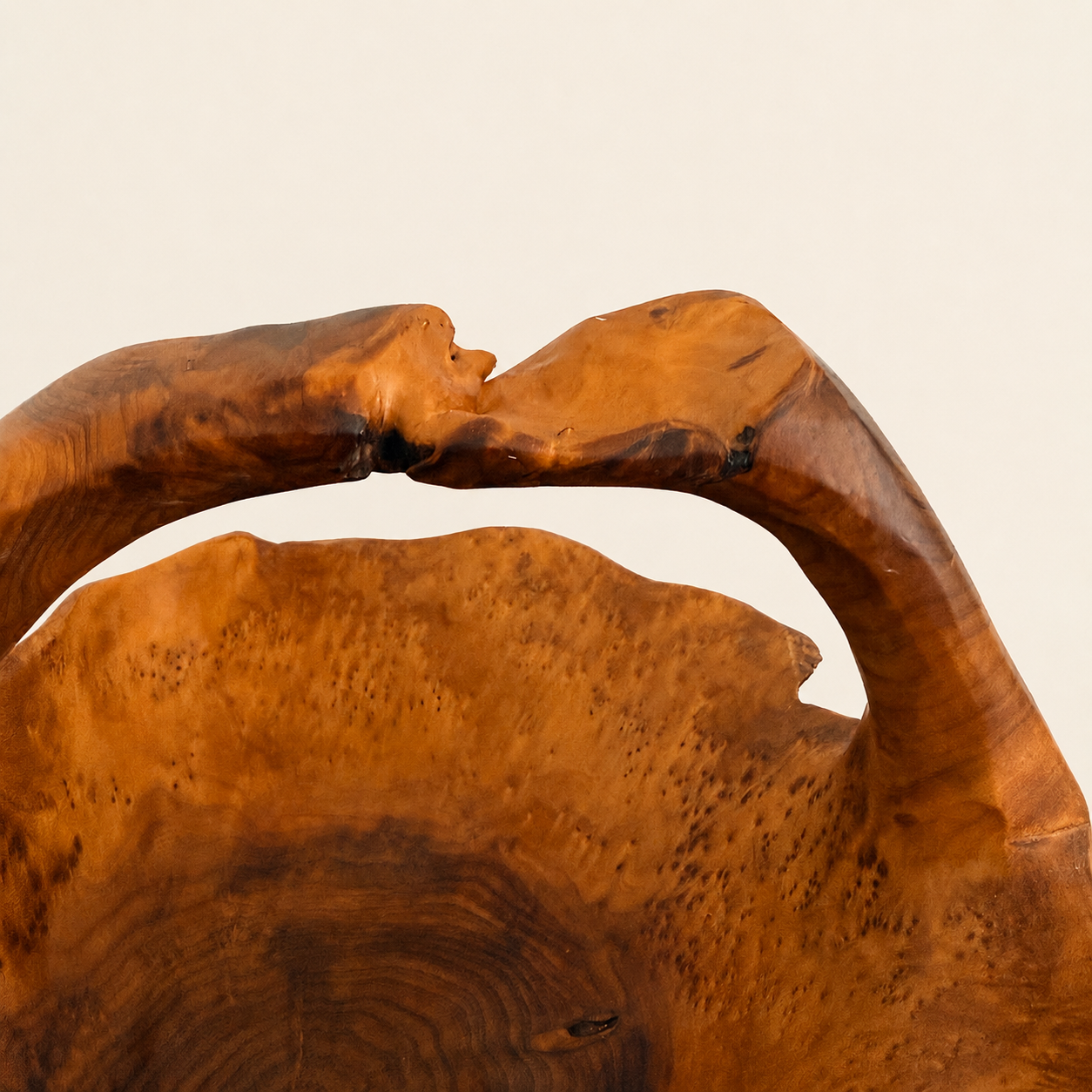 Detail of the sculptural carved root handle