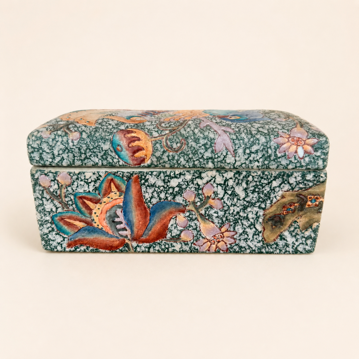 Long side of Chinese porcelain box