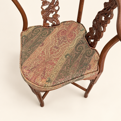 Rosewood corner chair arm and post detail