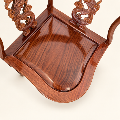Rosewood corner chair with tapestry drop-in cushion