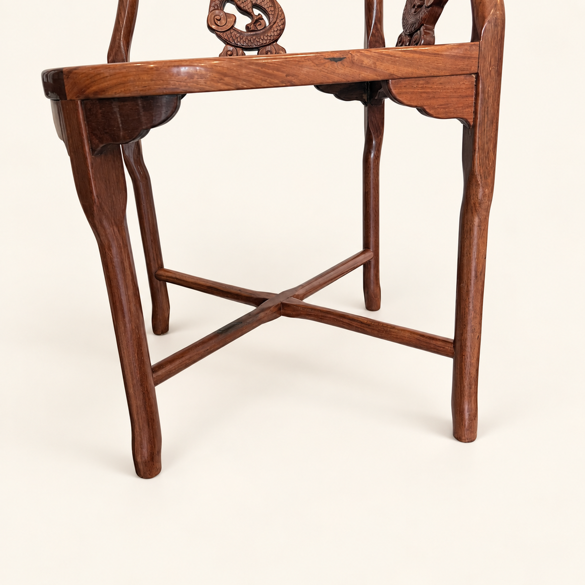 Rosewood corner chair seat and apron detail