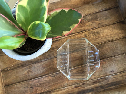 Clear Glass Octagonal Ashtray — Art Deco Style, 5" x 5" - Loom Vintage