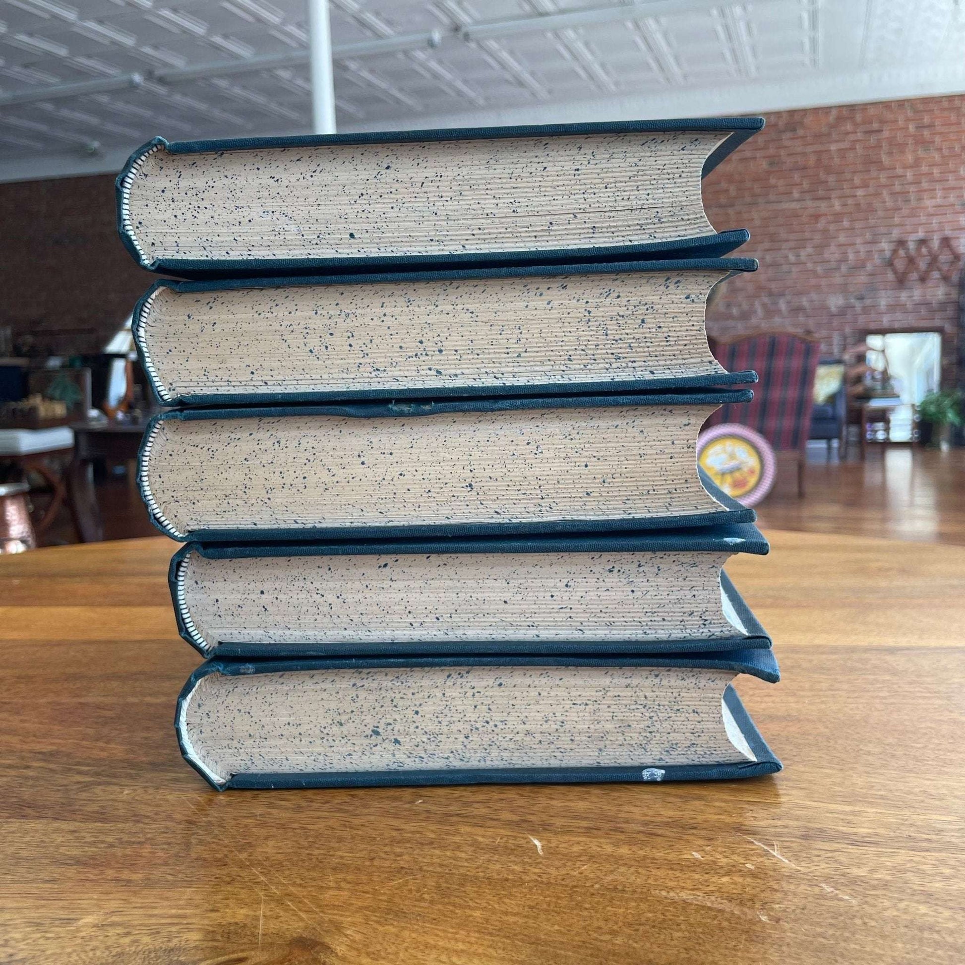 Cooper’s Works – Set of 5 Volumes (1, 7–10) Vintage Decorative Book Stack - Loom Vintage
